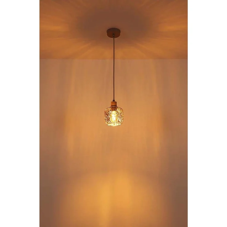 Pendelleuchte, höhenverstellbar, Glas rauchfarben, H 120 cm – Bild 3