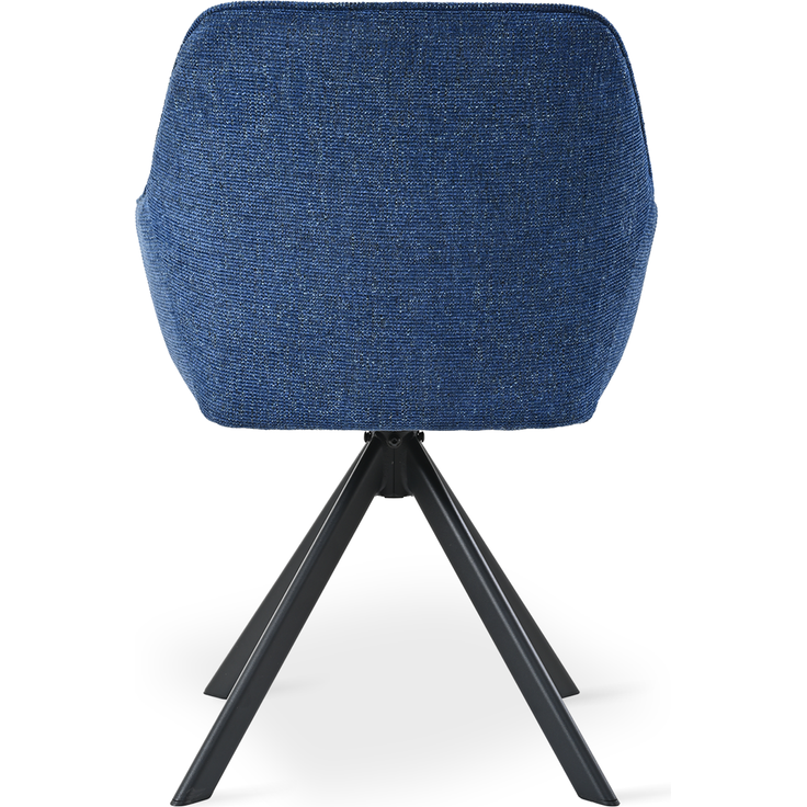 GOEURVANT 1437 Esszimmerstühle 6er-Set mit Armlehnen, 360° Drehbar, Chenille - Blau – Bild 6