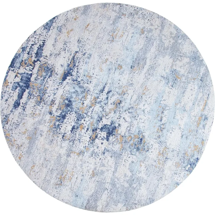 riess-ambiente Teppich MODERN ART 150cm blau verwaschen, rund, Höhe: 10 mm, Vintage · Schlafzimmer · Wohnzimmer · Flur