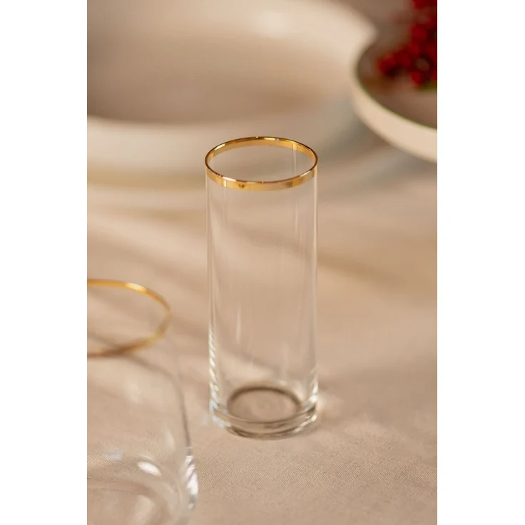Hermia Concept 'Avantgarde 195 - Gold, Transparent' Raki-Gläser-Set (4-teilig), Gold / Transparent, 5 x 5 x 13 cm, 195 ml – Bild 1