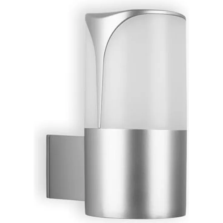 TELEFUNKEN Außenlampe IP44, Wandleuchte für Außen, E27 max. 12W, Silberfarbig, kompakt 180x90x140 mm, 320304TF