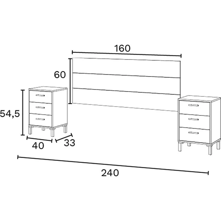 Schlafzimmer-Set >ENZO< (6-teilig) Nodi Eiche / Artik Weiß, Bett, Nachtkonsolen, Kommode, Schrank – Bild 9