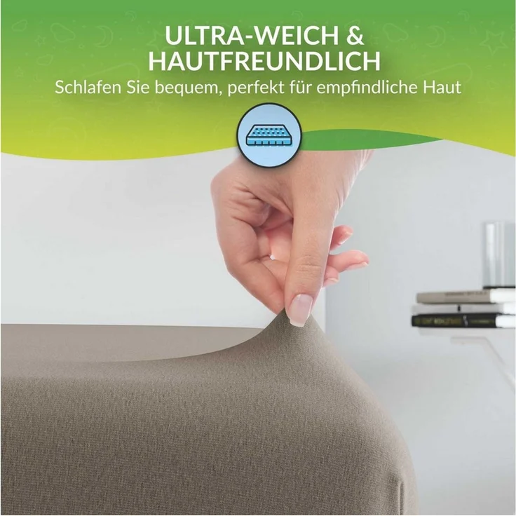 etérea Himmlische Qualität Spannbettlaken etérea Comfort Jersey Spannbettlaken, Jersey, Gummizug: rundum, (1 Stück) – Bild 2