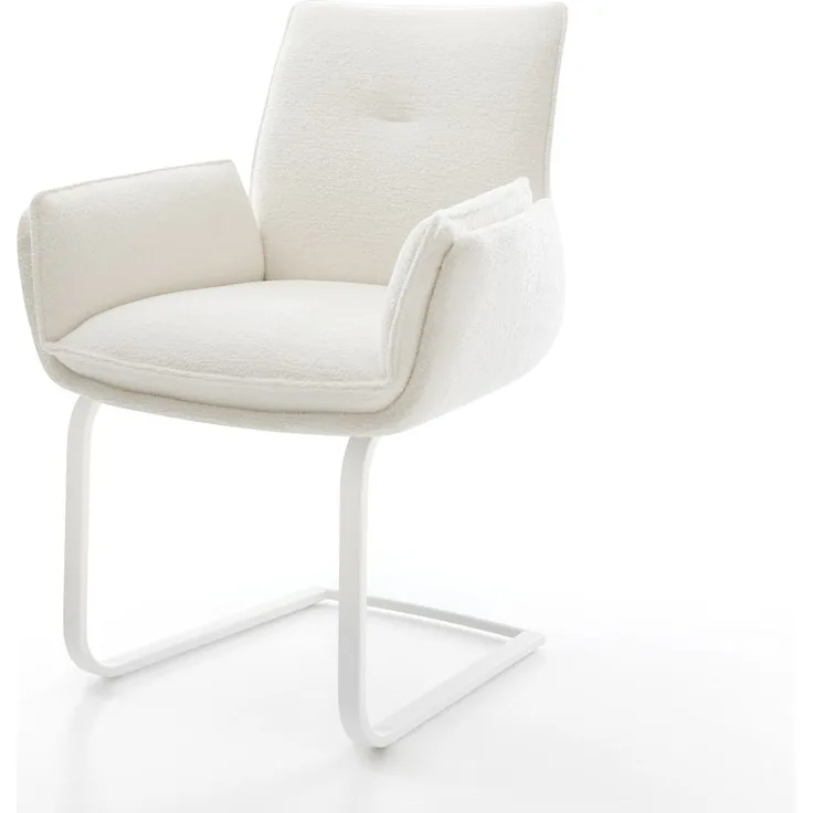 Freischwinger Nela-Flex Bouclé Soft Beige Freischwinger flach Weiß