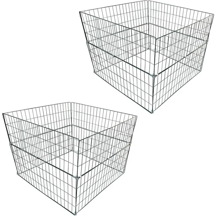 Komposter Metall Drahtgitter 2er Set Gartenkomposter 90x90x70 cm Draht Gitter