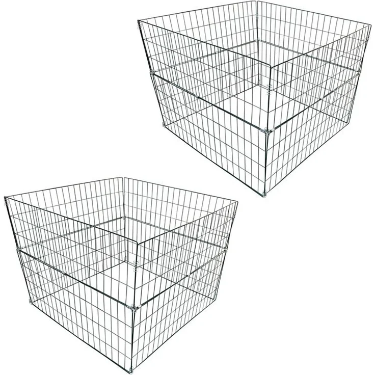 Komposter Metall Drahtgitter 2er Set Gartenkomposter 90x90x70 cm Draht Gitter – Bild 1