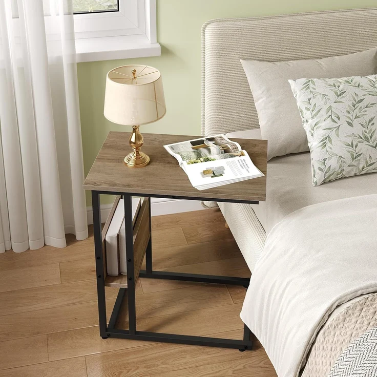 Woltu Beistelltisch (1-St), Kaffeetisch Couchtisch Sofatisch aus Metall MDF – Bild 4