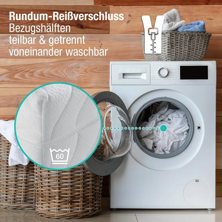 Taschenfederkernmatratze 5 Sterne TFK – GOLD Luxus-Taschenfederkernmatratze Hotelkomfort, Beco, 29 cm hoch, Wendematratze, gleichfeste Seiten, Premiumhöhe, auch in 140x200 – Bild 7