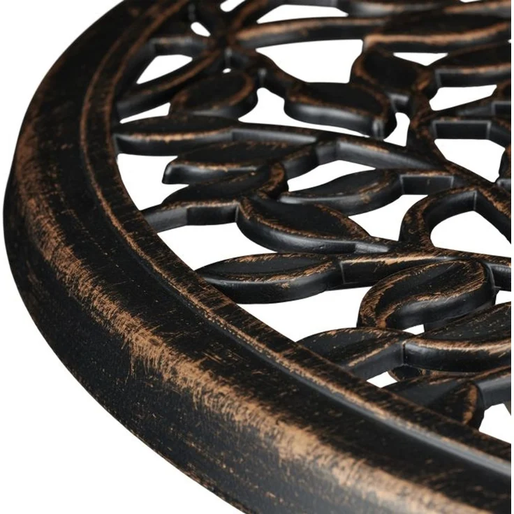 Balkonmöbel Set, 3-teilig, im antiken Design, Schwarz-bronze – Bild 9