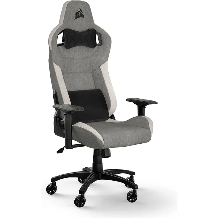 Corsair T3 RUSH - gaming chair - fabric - grey white Gaming Stuhl - Stoff - Bis zu 120 kg