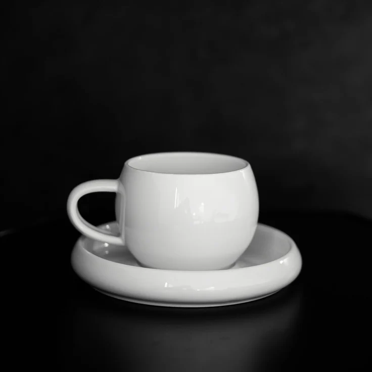 Lissa Bonna Kaffeetassen mit Untertellern - 12-teiliges-Set in Weiß, 215 ml – Bild 4