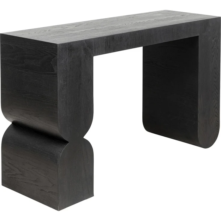 Kare Design Konsole Curve, Schwarz, Handgearbeitet, Jedes Stück EIN Unikat, Skandi-Style Sideboard, Ablage für Flur, Schmales Sideboard für Wohnzimmer, Eschenholz, 76 x 120 x 38 cm (H/B/T) – Bild 5