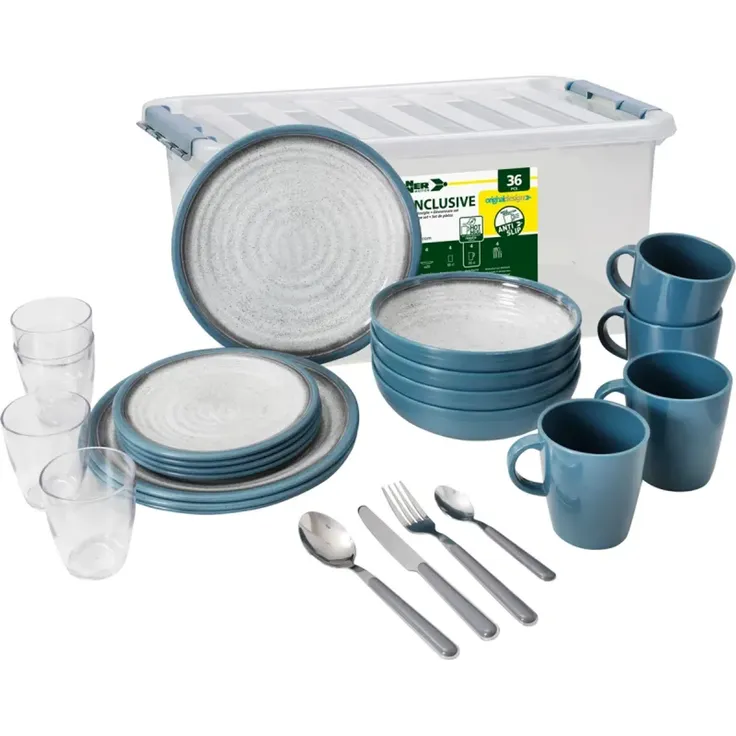Brunner Camping Geschirrset Tuscany 36-teilig inkl. Box