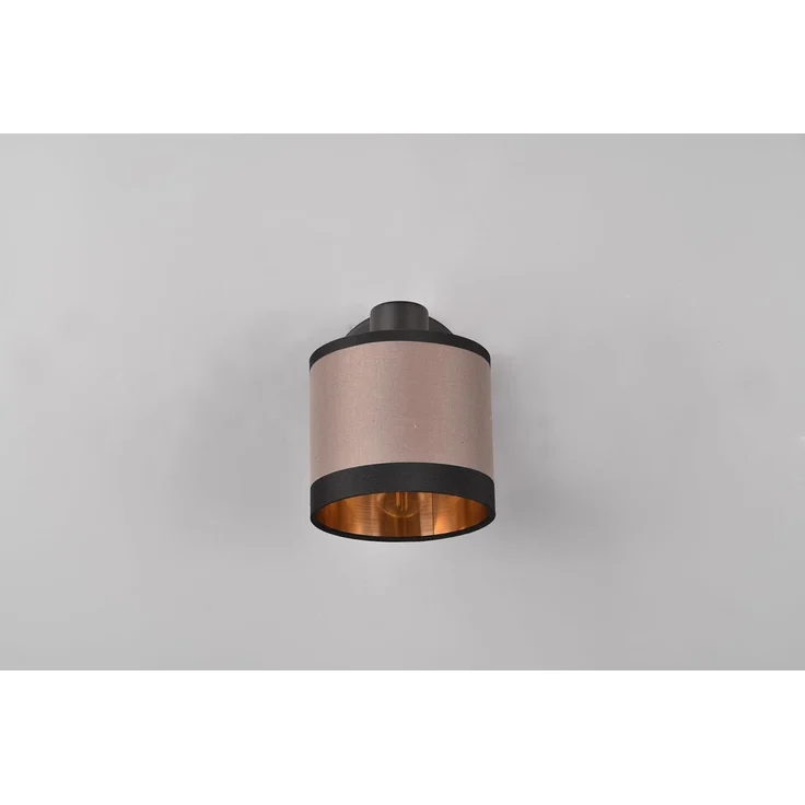 Wandstrahler DAVOS mit Schalter & Stoffschirm Taupe / Gold, Breite 12cm – Bild 7