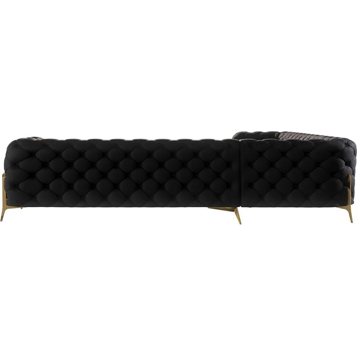 S-Style Möbel Ecksofa Chesterfield Ashley mit Goldene Metall Füßen, mit Wellenfederung – Bild 2