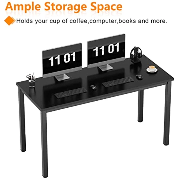 SogesHome PC Schreibtisch Computertisch 100 x 60 x 75 cm Bürotisch Workstation für Home Office Verwenden Schreibtisch, Esstisch Konferenztisch, Schwarz – Bild 5