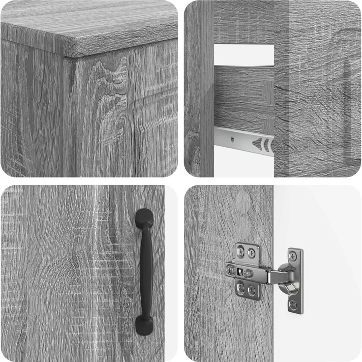 vidaXL 2-teiliges Badezimmer Schrank Set UTRECHT Sonoma-Grau 3417573 – Bild 5