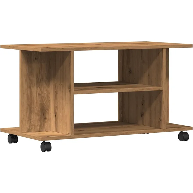 vidaXL TV-Regal mit Rollen Artisan-Eiche 80x40x45 cm Holzwerkstoff 855791