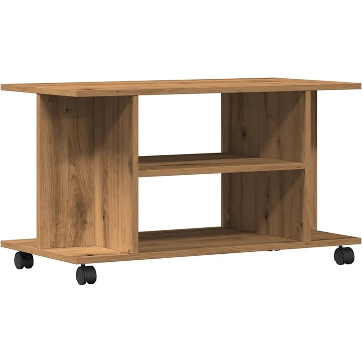 vidaXL TV-Regal mit Rollen Artisan-Eiche 80x40x45 cm Holzwerkstoff 855791 – Bild 1