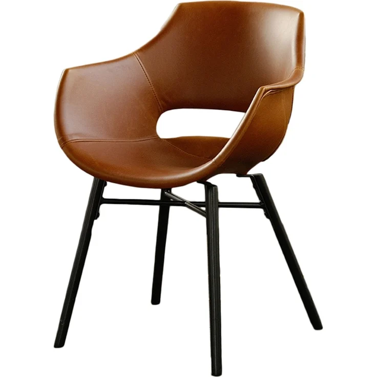 KAWOLA Stuhl ZAJA Esszimmerstuhl Kunstlederbezug Vintage cognac 82 x 59 x 57 cm – Bild 1