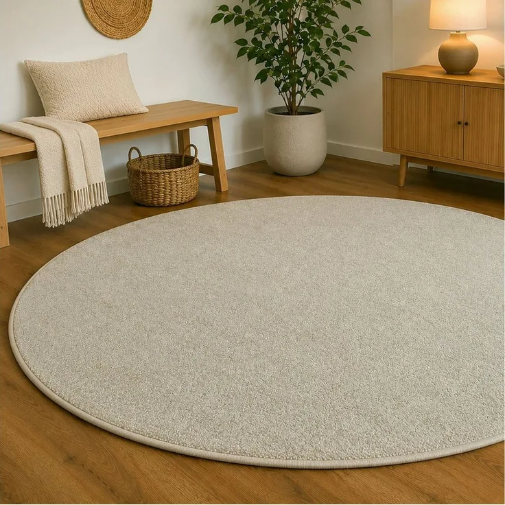 Steffensmeier Teppich Levanto Rund, rund, Kurzflor Teppich, Wohnzimmer