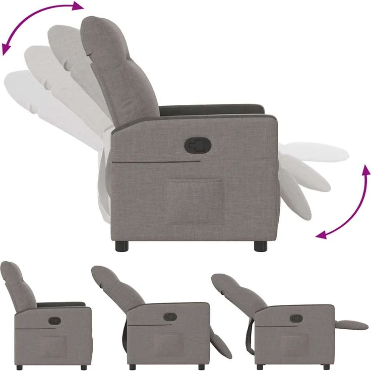 vidaXL Relaxsessel Taupe Stoff 4104830 – Bild 5