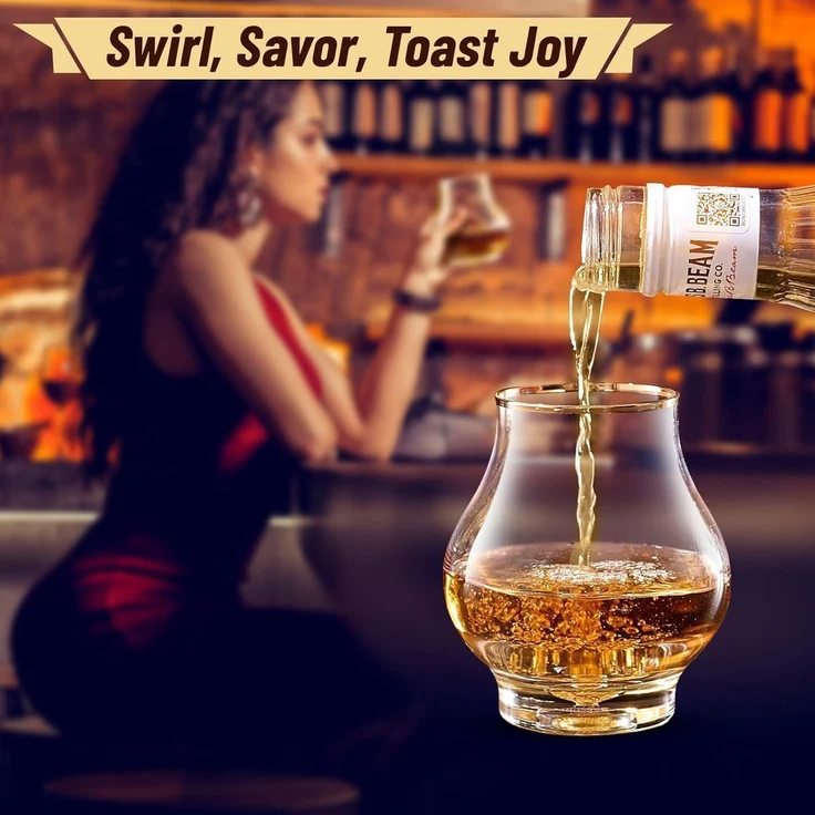 Whiskygläser 2er 205ml 24K Geschwungenes Schnapsglas 2 Pcs – Bild 6