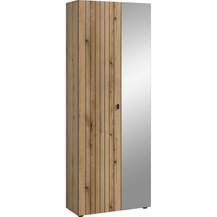 Garderobenschrank (B/H/T: 70x192x37 cm) in Evoke Oak Nachbildung