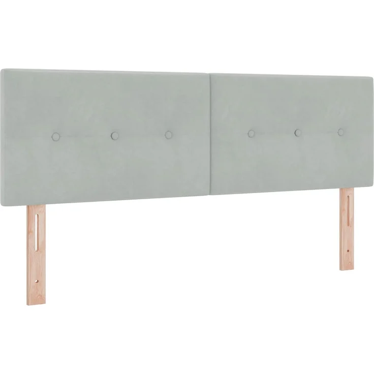 vidaXL Boxspringbett mit Matratze Hellgrau 140 x 190 cm Samt 3450710 – Bild 4