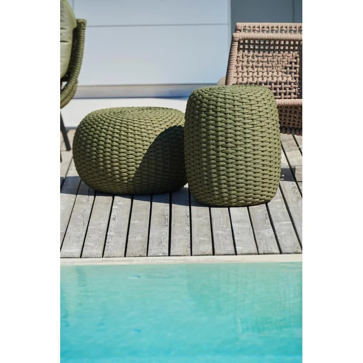 Hocker Moon aus Kunststoff, Olive, 40 x 40 x 50 cm – Bild 3