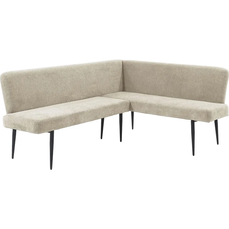 OTTO home Eckbankgruppe Melvin (Set, 4-tlg. Tisch, Bank und 2 Stühle), Taschenfederkern, Tisch (120x75 cm) schwarz, Bank und Stühle anthrazit oder beige – Bild 2