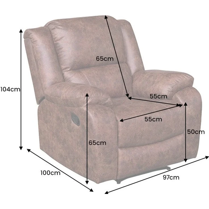 riess-ambiente TV-Sessel HOLLYWOOD braun – Kinosessel, verstellbare Rückenlehne, Kunstleder (Einzelartikel, 1-St), bequemer Relaxsessel mit Lehnenverstellung – ideal fürs Wohnzimmer – Bild 3