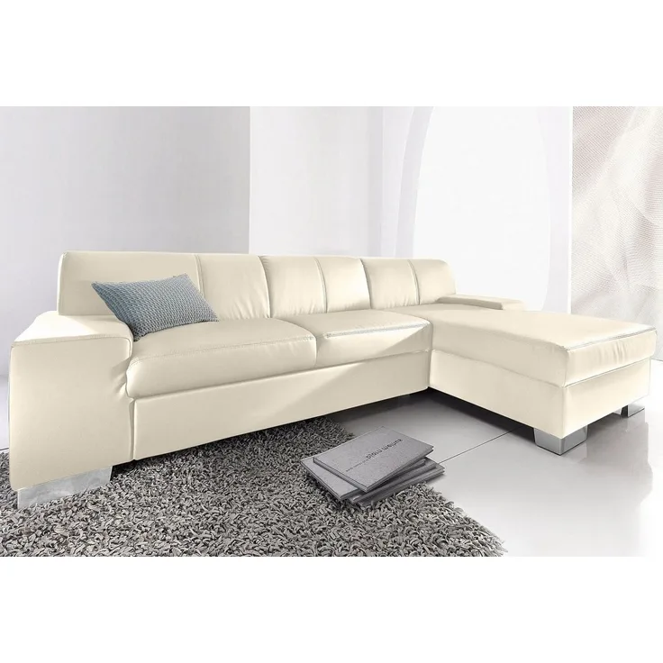 DOMO collection Ecksofa Star, zeitlose Formensprache, elegante Optik, Breite 248cm, L-Form, wahlweise mit Bettfunktion