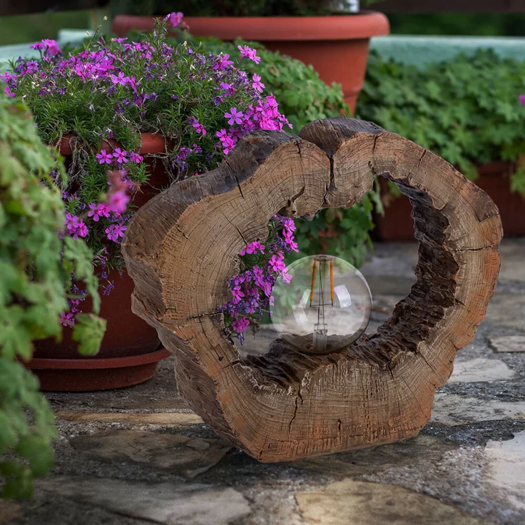 LED Solarleuchte, Baumscheibe, Holzoptik, L 30,5 cm – Bild 9