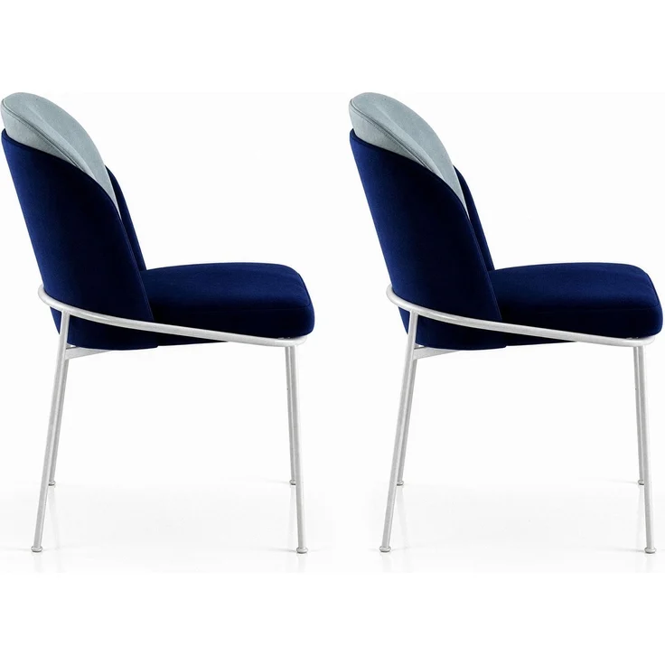 Skye Decor 'Dore 182 V2' Stuhlset (2-teilig), Dunkelblau / Weiß, 54 x 86 x 55 cm – Bild 3
