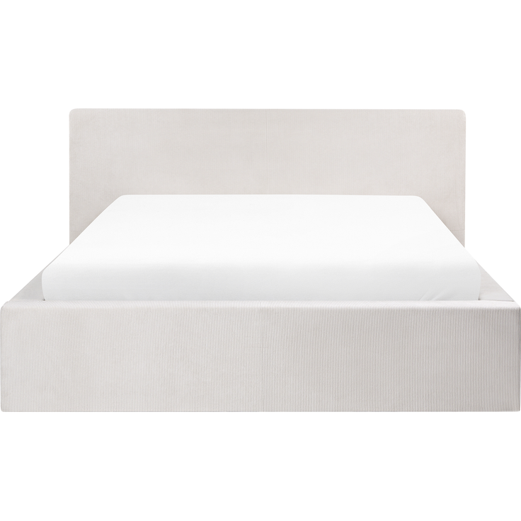 Bett mit Stauraum Cord LILLEBONNE 160 x 200 cm Hellbeige – Bild 7