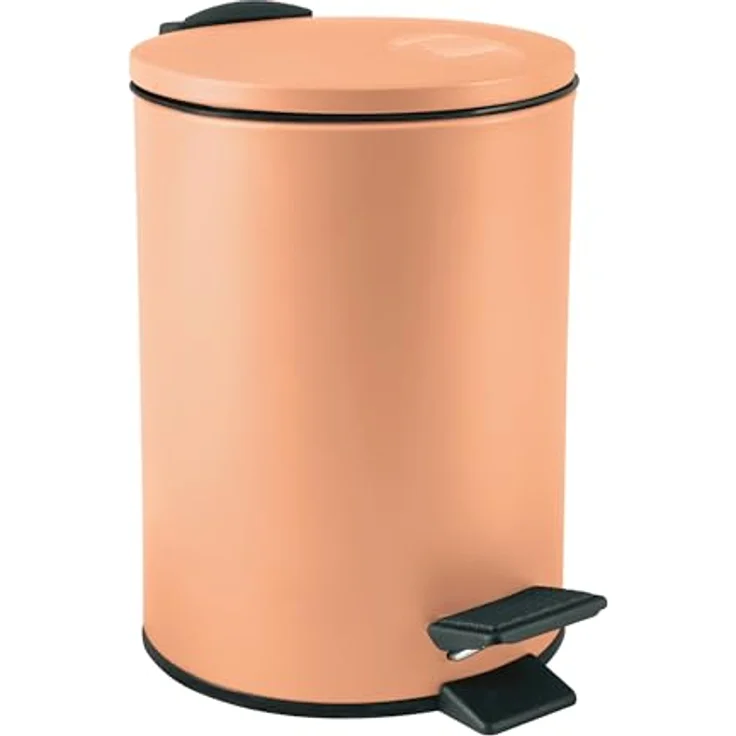 Spirella Adelar 3L Treteimer – Modernes Design – 16,8 x 16,8 x 25 cm – Mattes Pfirsichfarben – Geruchsdichter Deckel – Ideal für Küche und Bad – Strapazierfähiges Material – Bild 2