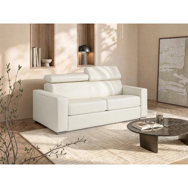 Vente-unique - VIZIR - Schlafsofa - Plastik - Kunststoff (PVC), Metall - Weiß - 194 x 223 x 110 cm – Bild 2