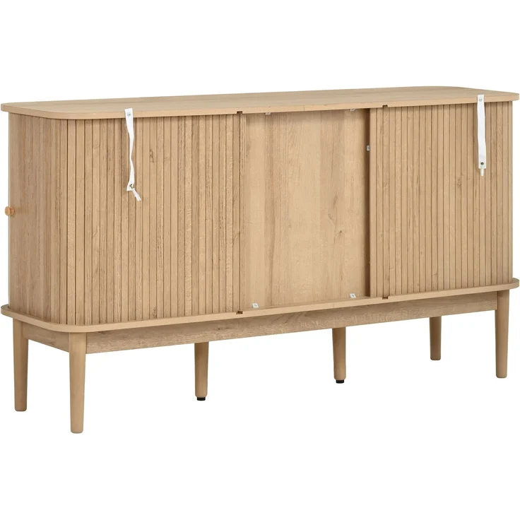 ZUBALIYA Kommode 141x40x77 cm, mit verstellbaren Einlegeböden, aus MDF, Natur – Bild 21