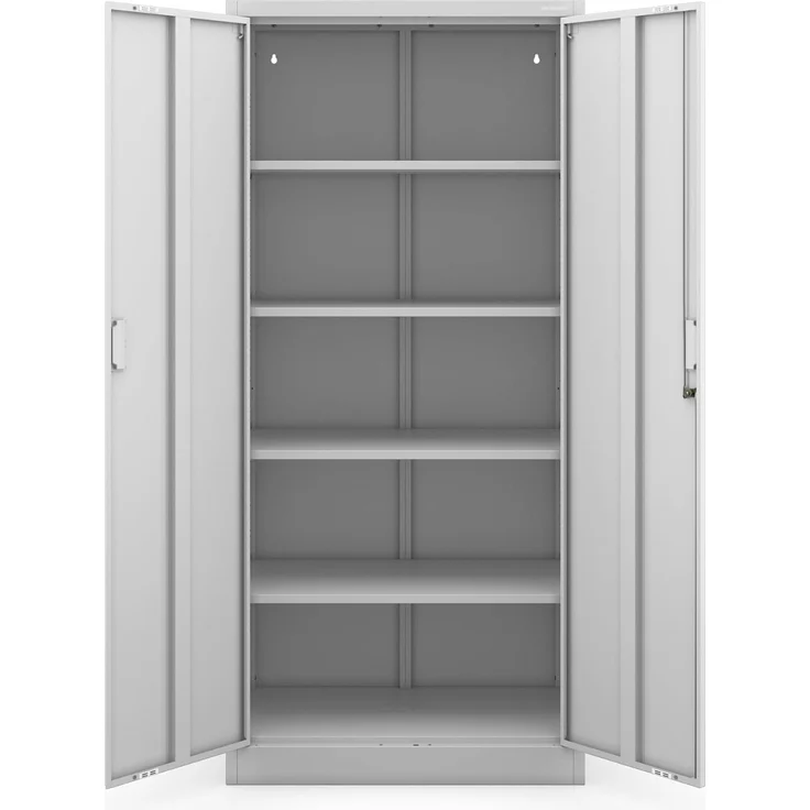 Jan Nowak Metall Spind Kompakt Mit Tür Und Schloss 4 Höhenverstellbare Einlegeböden Robuste Stahlkonstruktion Höhe 1750 mm Tiefe 400 mm Farbe Grau Kompatibel Mit Aufsatz Compact – Bild 16
