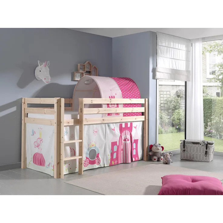 Spielbett Pino mit Textilset Vorhang und Tunnel \"Princes\"