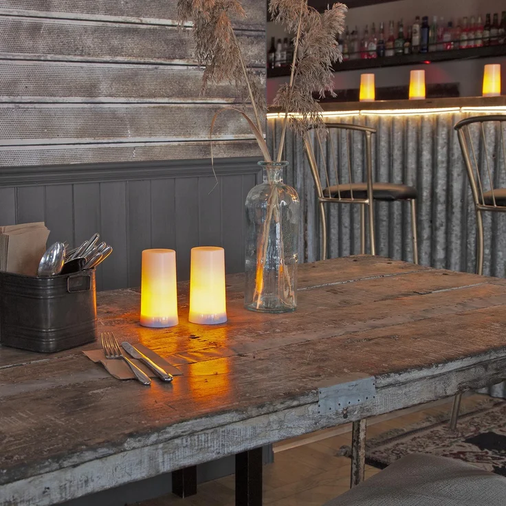 LED Tischkerze ,Diner , Erweiterungsset ohne Micro-USB Ladekabel, 5 Stück, weiß – Bild 2