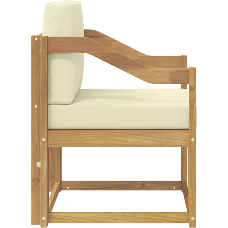 vidaXL 2 Stück Outdoor-Sofagarnitur Polyester Weiß und Creme 3438989 – Bild 4