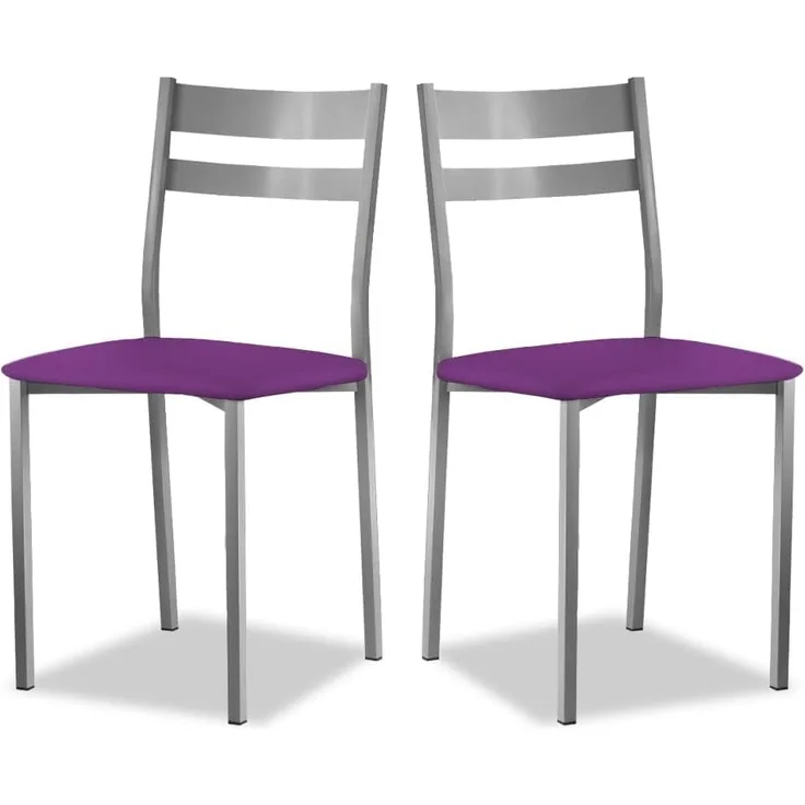 ASTIMESA SCRFBJ 2 Küchenstühle, Metall, Aubergine, Sitzhöhe 45 cm