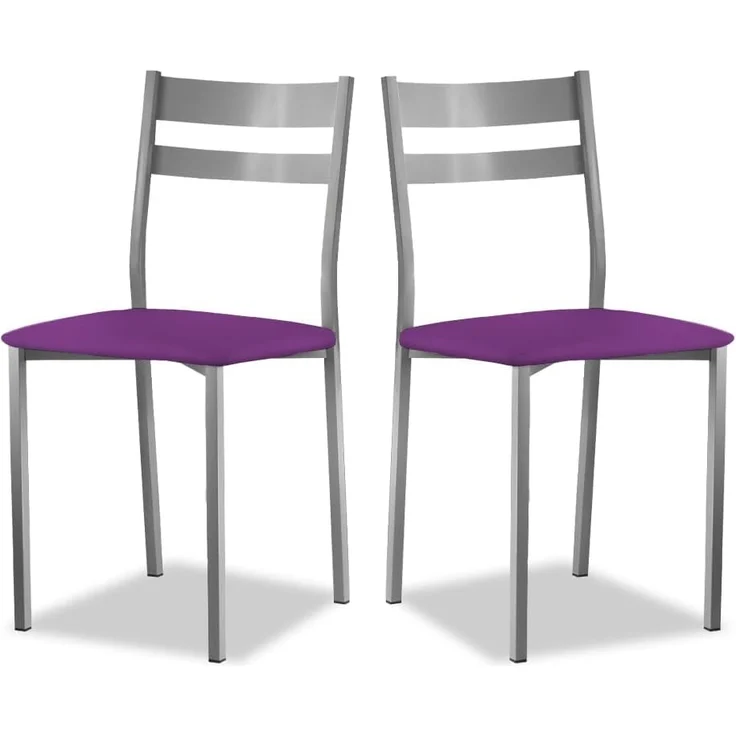 ASTIMESA SCRFBJ 2 Küchenstühle, Metall, Aubergine, Sitzhöhe 45 cm – Bild 1