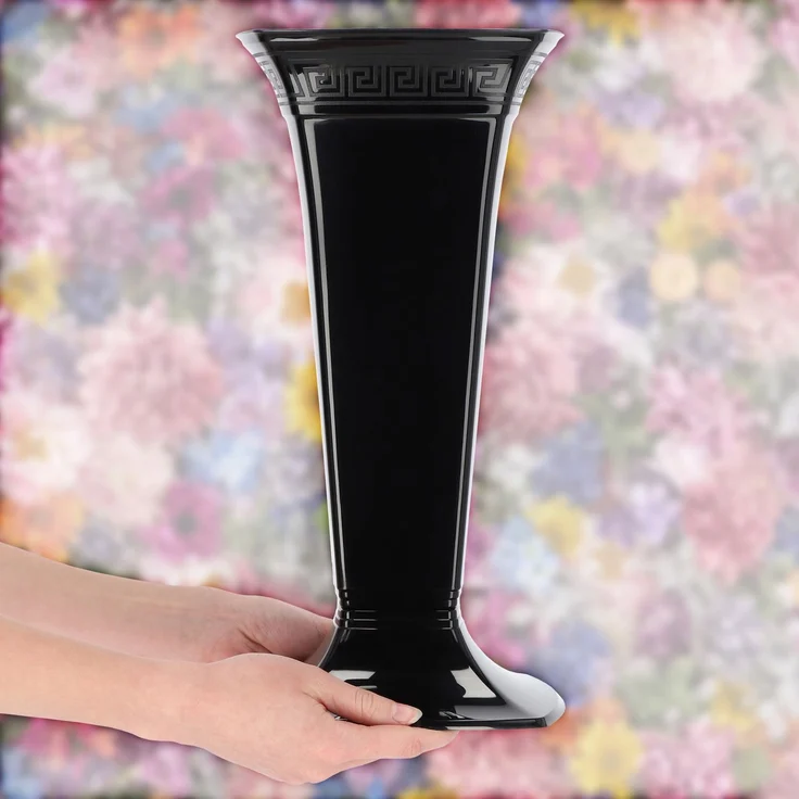 KADAX Vase für Friedhofsphiole, Grabstein, 39 cm, Schwarz – Bild 6