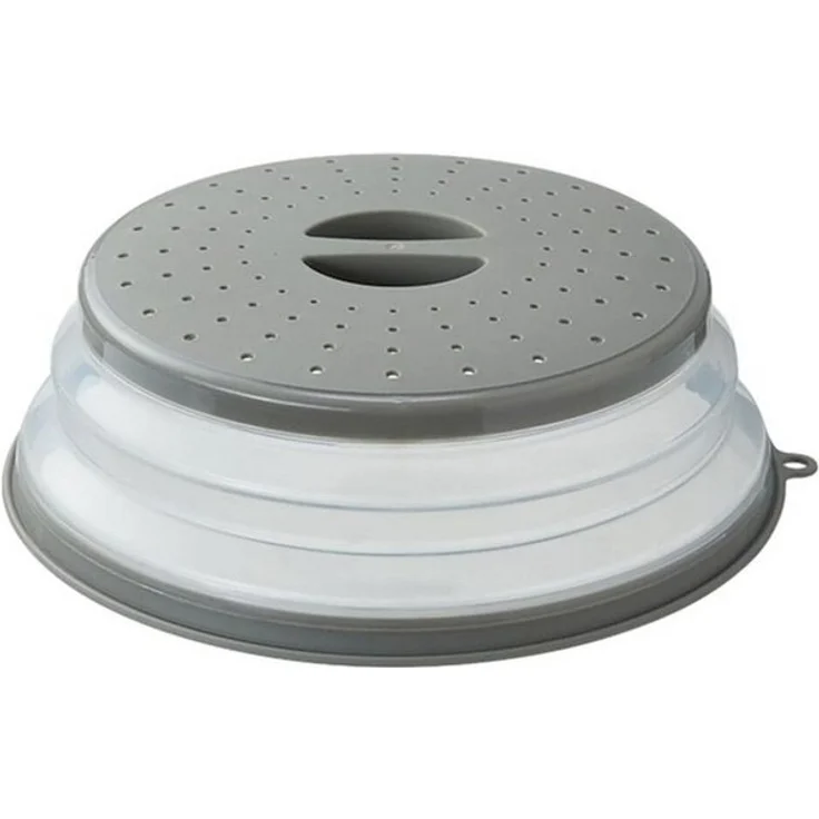 König Design Frischhaltedose Mikrowellen Abdeckung Faltbar 26 cm Abdeckhaube, Kunststoff, Mikrowellenabdeckung Mikrowellendeckel Faltbare Mikrowelle – Bild 4