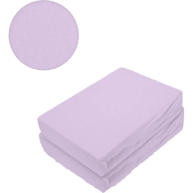 Frottee Spannbettlaken Rundumgummizug Marke Doppelpack 140 x 200 cm Flieder – Bild 2