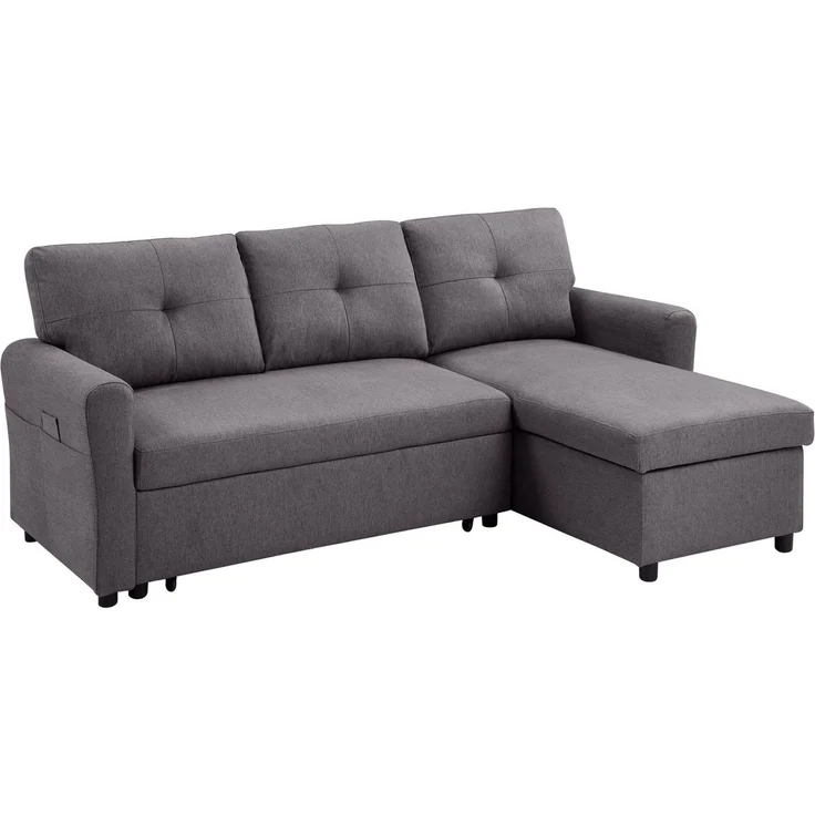ATLANTIC home collection Ecksofa Gustavo L-Form, mit Schlaffunktion, Stauraum & seitlichen Taschen – Bild 2