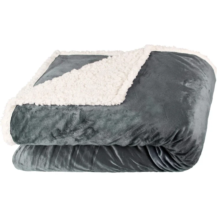 Wohndecke Arctic Kuscheldecke Sofadecke warm Nicki Felloptik 150x200cm grau, aqua-textil, bügelfrei,flauschig,kuschelweich,mollig warm,warm,effektvoll